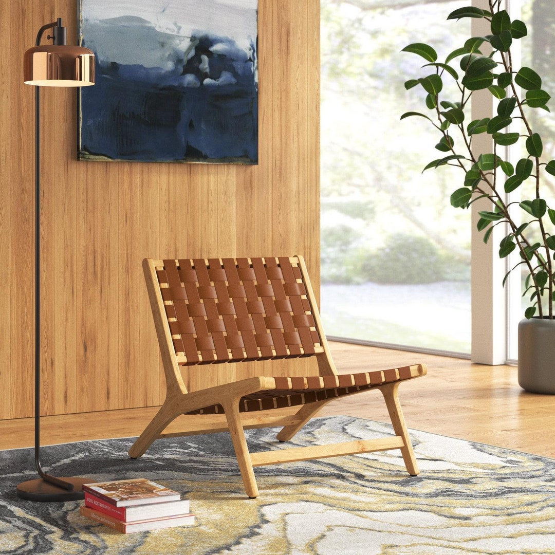 Leather Accent Chair Boho Accent Chair Morden Accent Chair Etsy