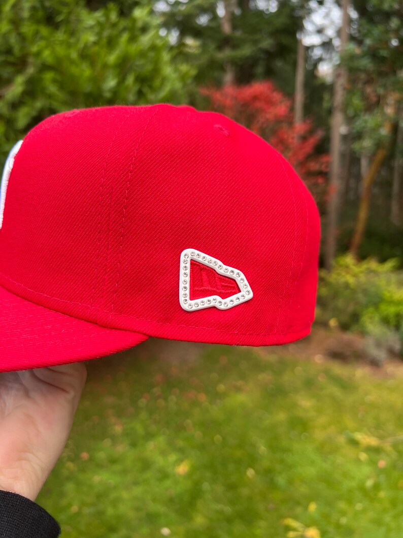 New Era Frame Fitted Hat Pin With Gems Green White Etsy