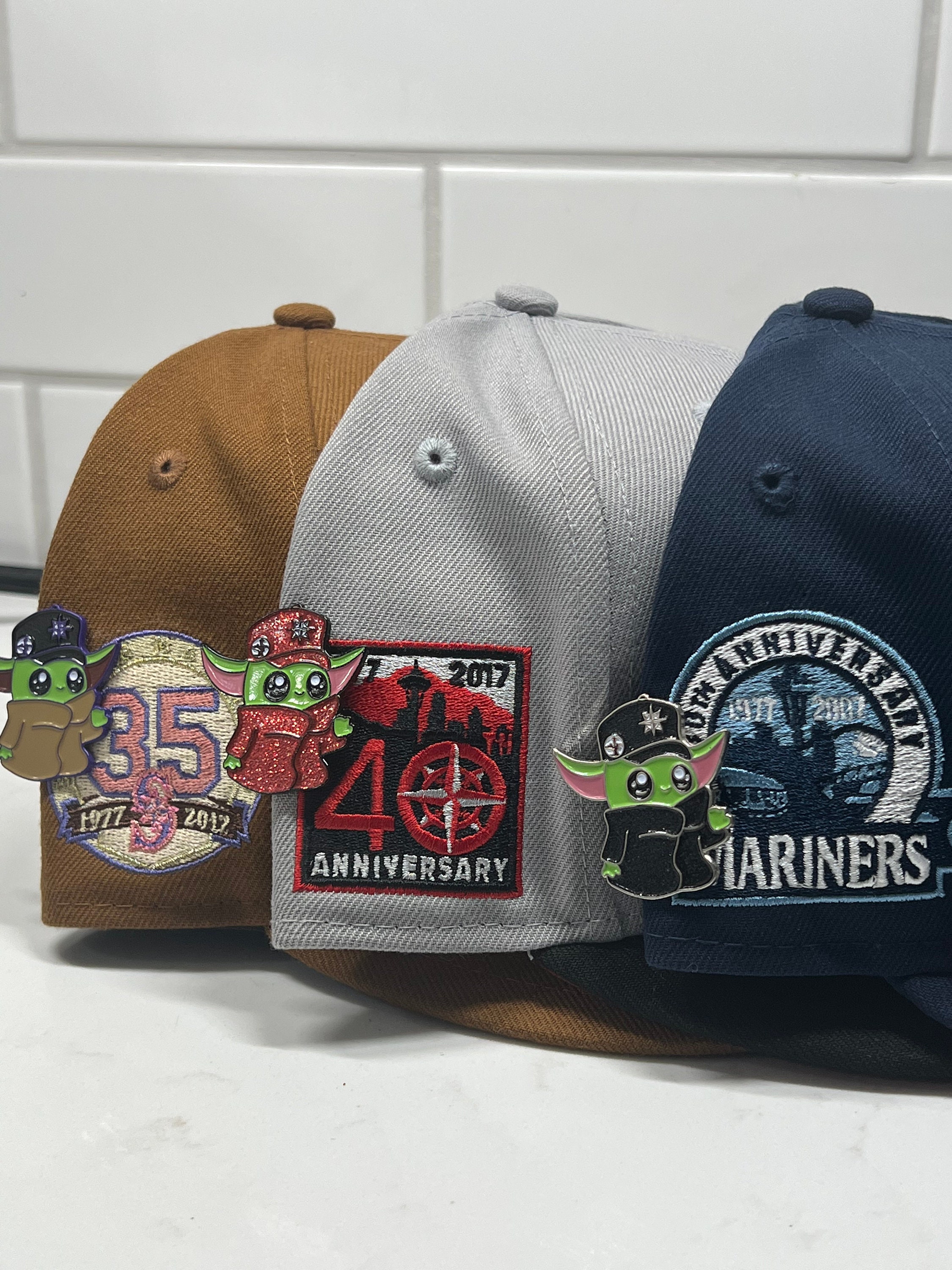 Fitted Hat Pin Seattle Baby Yoda Pin Limited Mariners 1/50 Numbered Etsy
