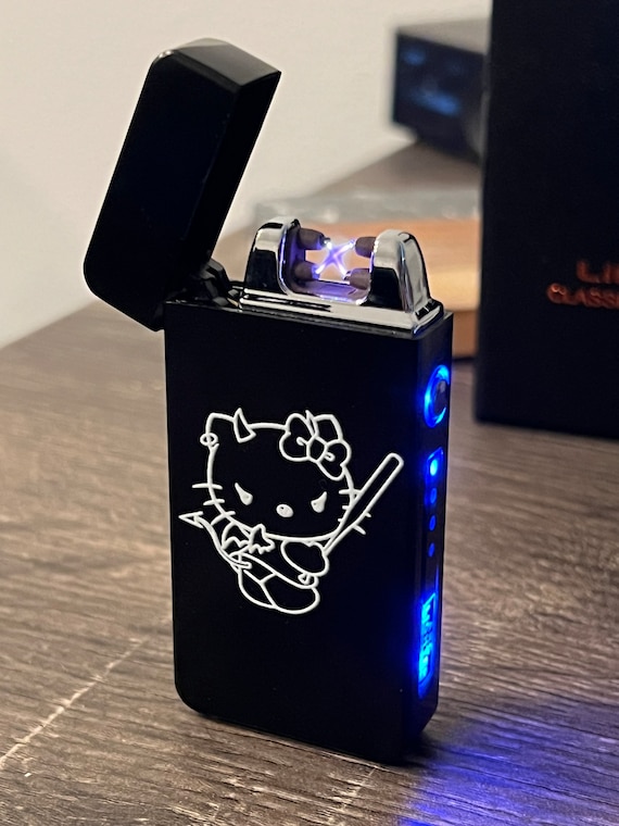 Hello Kitty Lighter Electric Rechargeable Plasma Metal Frame Custom