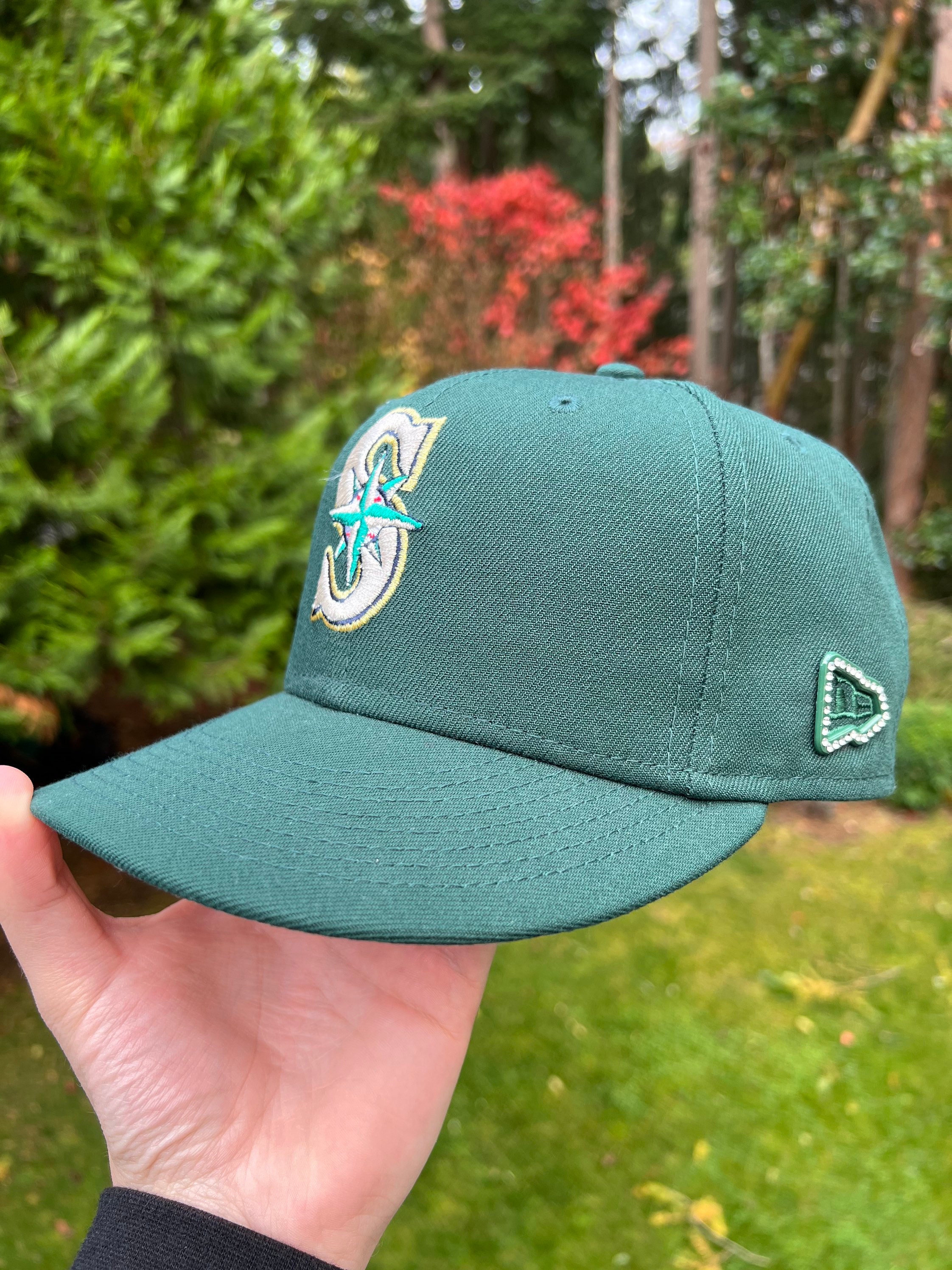New Era Frame Fitted Hat Pin With Gems Green White - Etsy