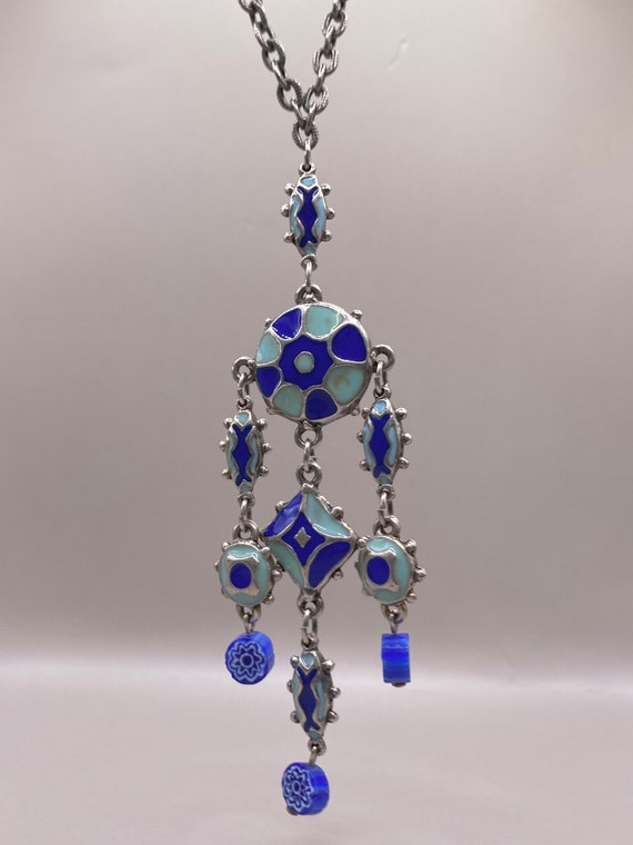 BROCHE RELIGIEUSE BLEUE et blanche émaillée Diocese de Dijon G.Moret