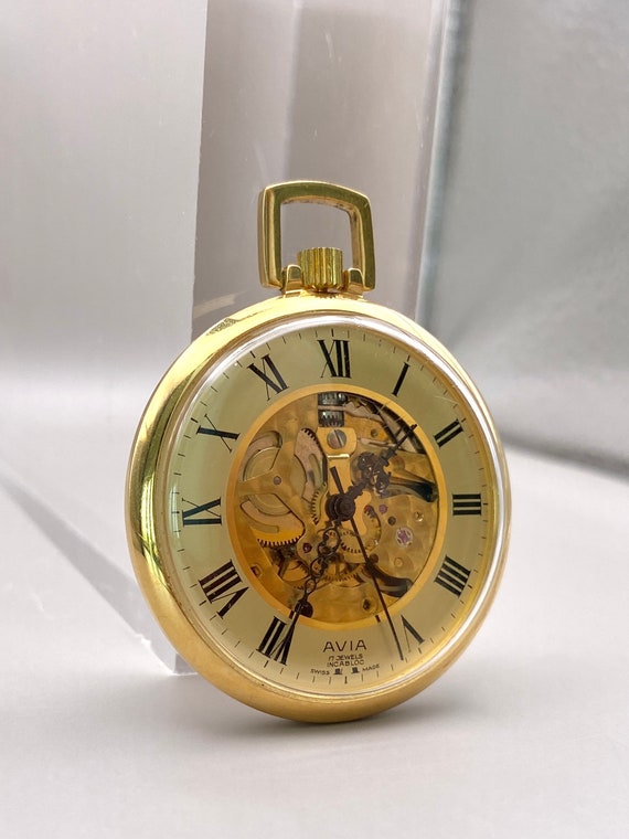 Avia 17 jewels incabloc pocket watch sale