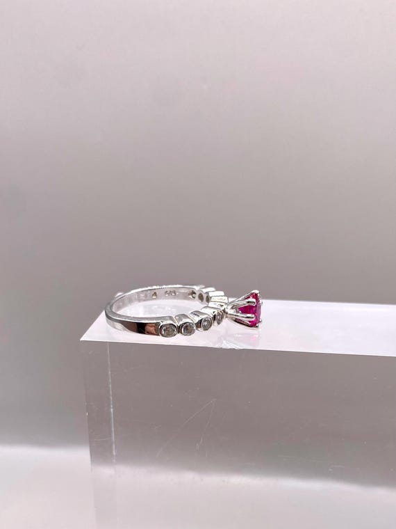 Vintage Statement Ring with Large Round Pink Crys… - image 4