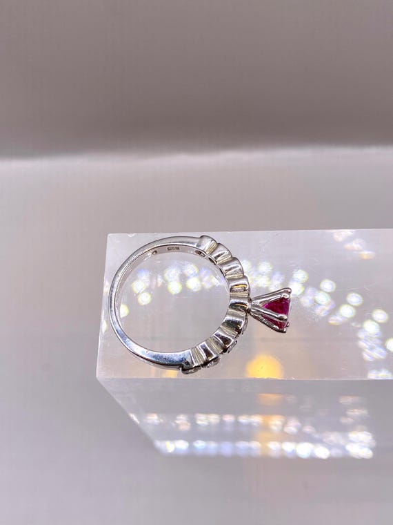 Vintage Statement Ring with Large Round Pink Crys… - image 5