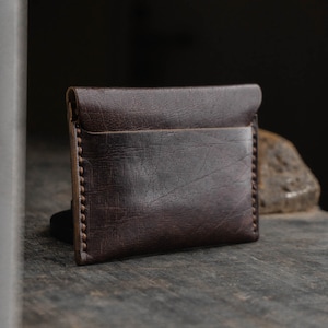 Carteira de couro minimalista para homens, porta-cartões para mulheres, carteira fina, carteira masculina, carteira feminina, porta-moedas marrom clássico, presente perfeito
