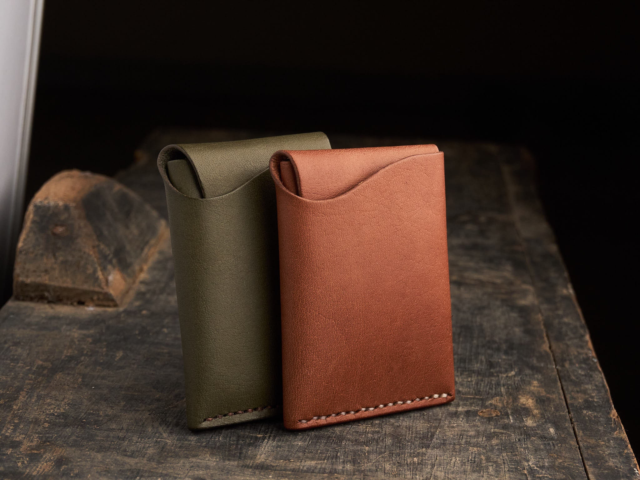 Minimalist Leather Wallet Card Holder, Coins, key, Slim Minimal Small Leather Wallet, Gift, Men Women
