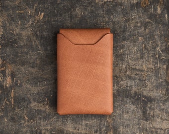 Personalized Leather Card Holder Leather Card Sleeve Leather Slim Wallet Minimalist Leather Wallet Men&#39;s Card Holder Handmade