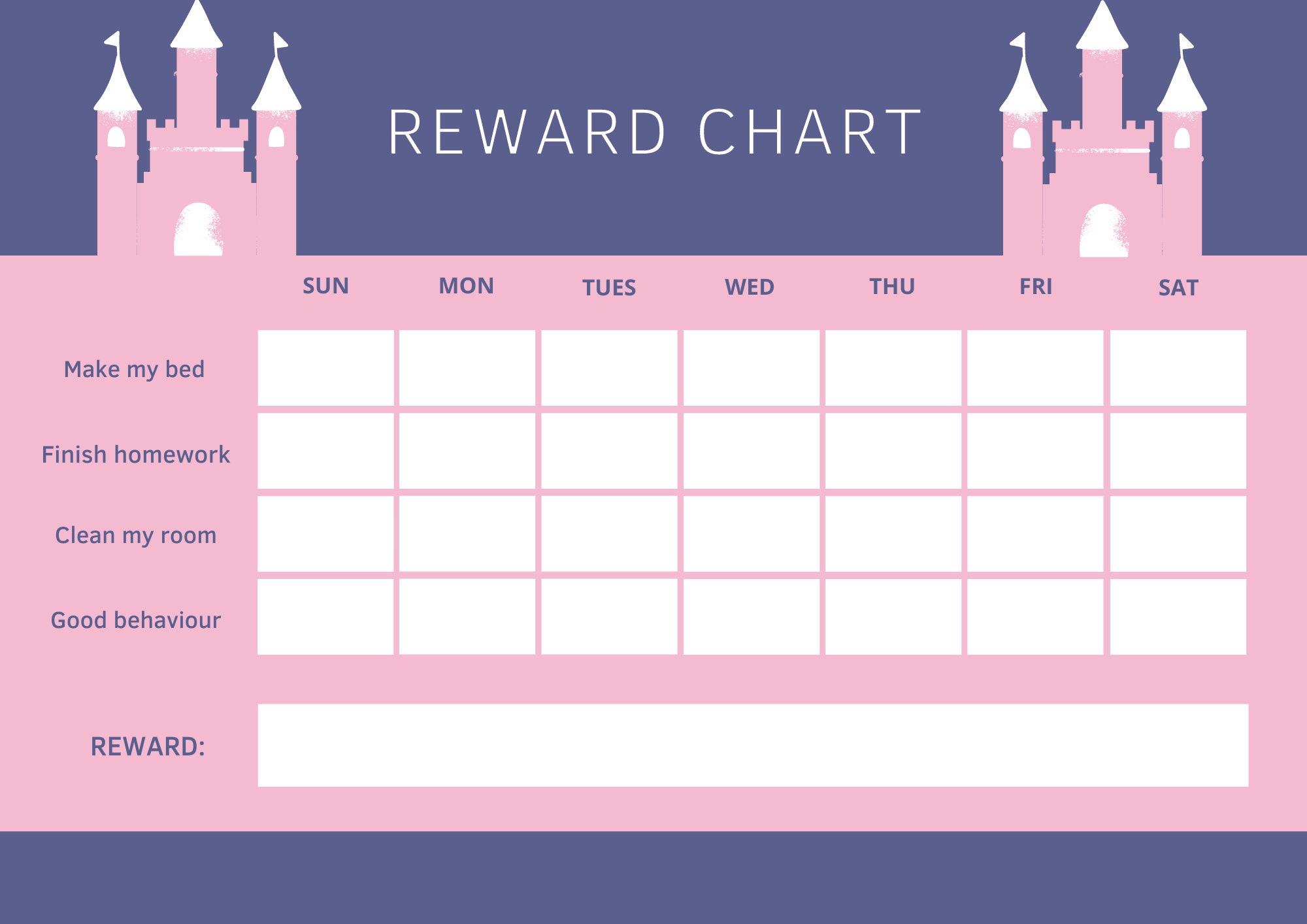 Reward Chart,kids Reward Chart,behavior Chart,reward Chart for Girl