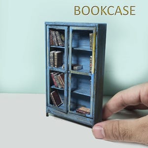 Miniature Bookcase STL File: 1/12 Scale Dollhouse Furniture (Digital File)