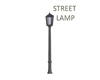3D Printer Street Lamp STL File: 1/12 Scale Model (Digital Download)