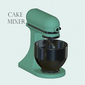 STL-bestand mixer/poppenhuis keukengerei miniatuur mixer voor 3d-printer