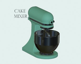 Dollhouse Miniature Mixer STL File: 3D Printer Kitchenware (1/6 & 1/12 Scale) ZIP