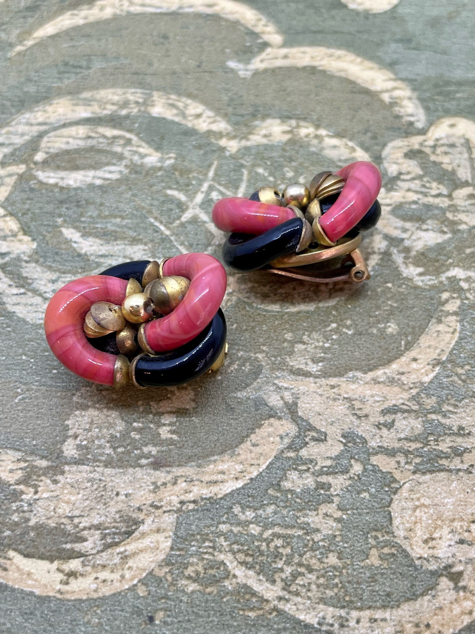 Vintage 60s Archimede Seguso for Chanel Earrings in Pink and
