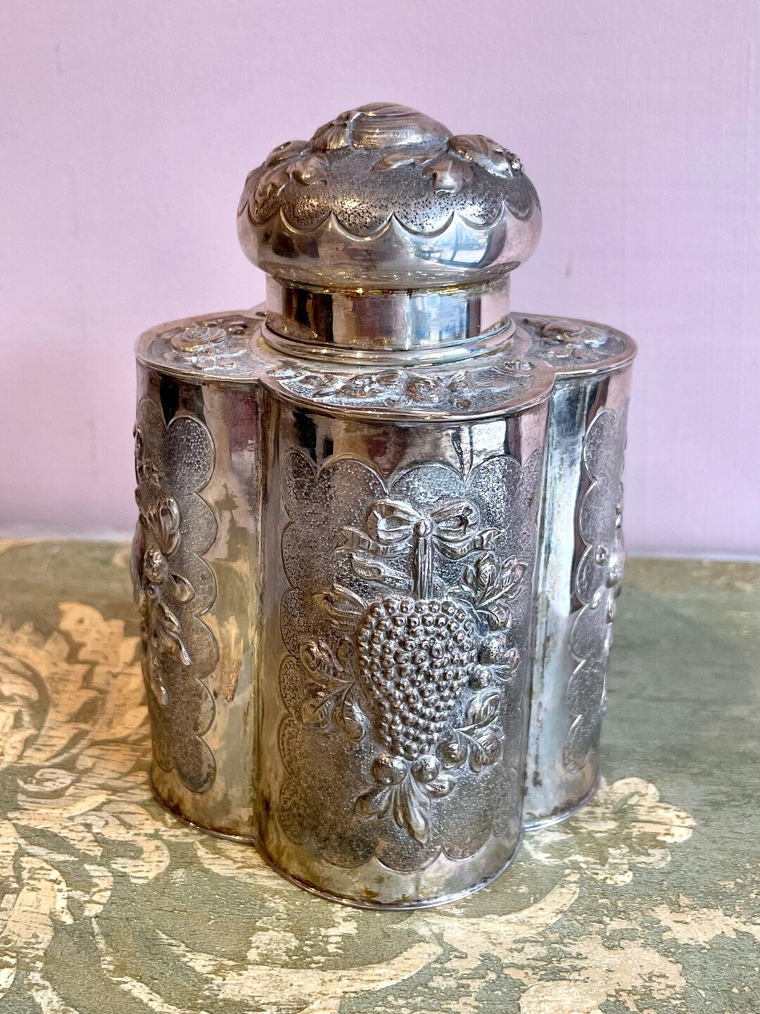 Antique Victorian Silver Tea Box Etsy