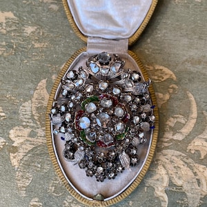 Antique Georgian Enamel and Diamond Brooch; Starbust Brooch, Late 18th Century; Antique Georgian Diamond Brooch