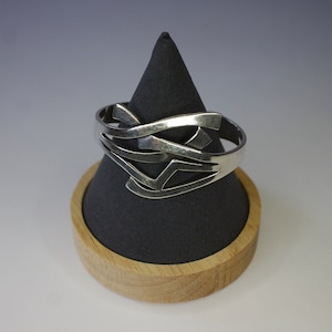 Handmade silver bangle from Nepal, sterling silver