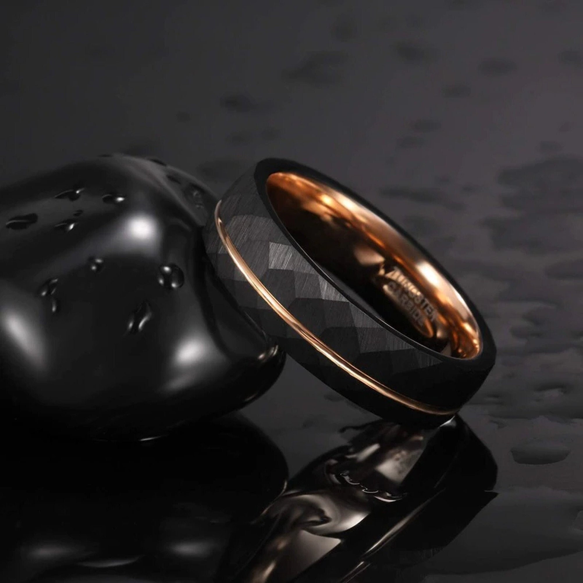 Black Ring Band Etsy Ireland