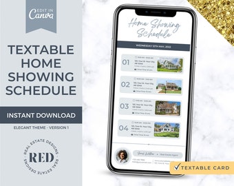 Digital Home Showing Schedule | Buyer Viewing Schedule | Real Estate Marketing | Real Estate Agent | Home Showing | Canva Template | REALTOR