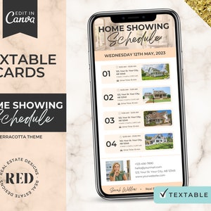 Digital Home Showing Schedule | Buyer Viewing Schedule | Real Estate Marketing | Real Estate Agent | Home Showing | Canva Template | REALTOR