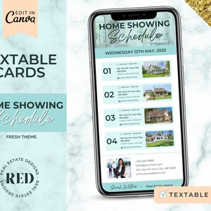 Digital Home Showing Schedule | Buyer Viewing Schedule | Real Estate Marketing | Real Estate Agent | Home Showing | Canva Template | REALTOR