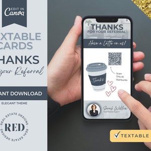 ご紹介ありがとうございます テキストカード | 不動産業者のブランディング | Canva テンプレート | 不動産業者の開拓 | 不動産業者の見込み客開拓 | 編集可能なカード