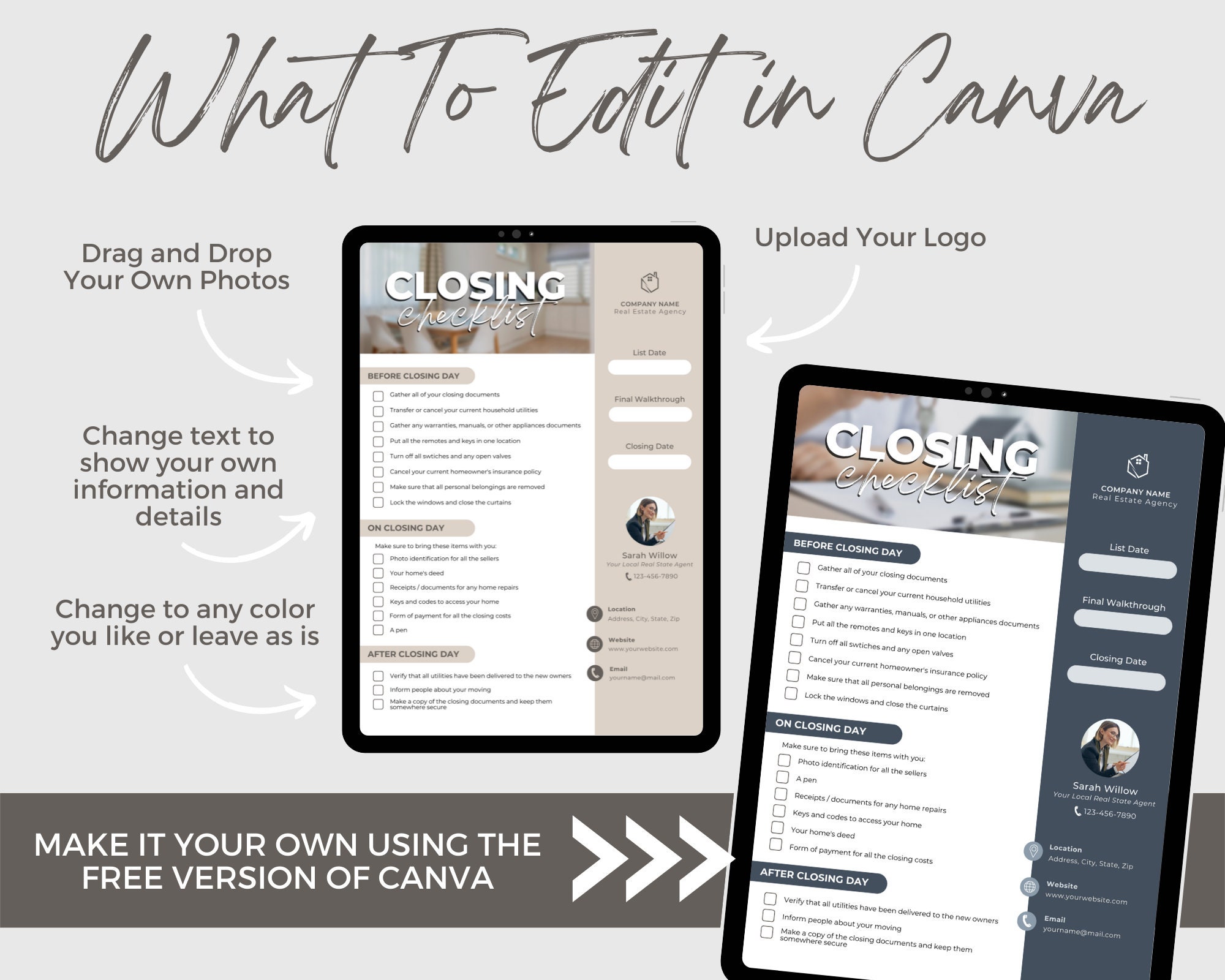 Closing Checklist | Real Estate Closing Checklist Template | Real ...