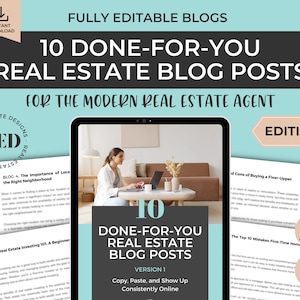 Real Estate Blog Posts | Done For You Realtor Blogs | Pre-Written Blogs for Real Estate Agents | DFY Coach Blog | Word Doc & Google Doc