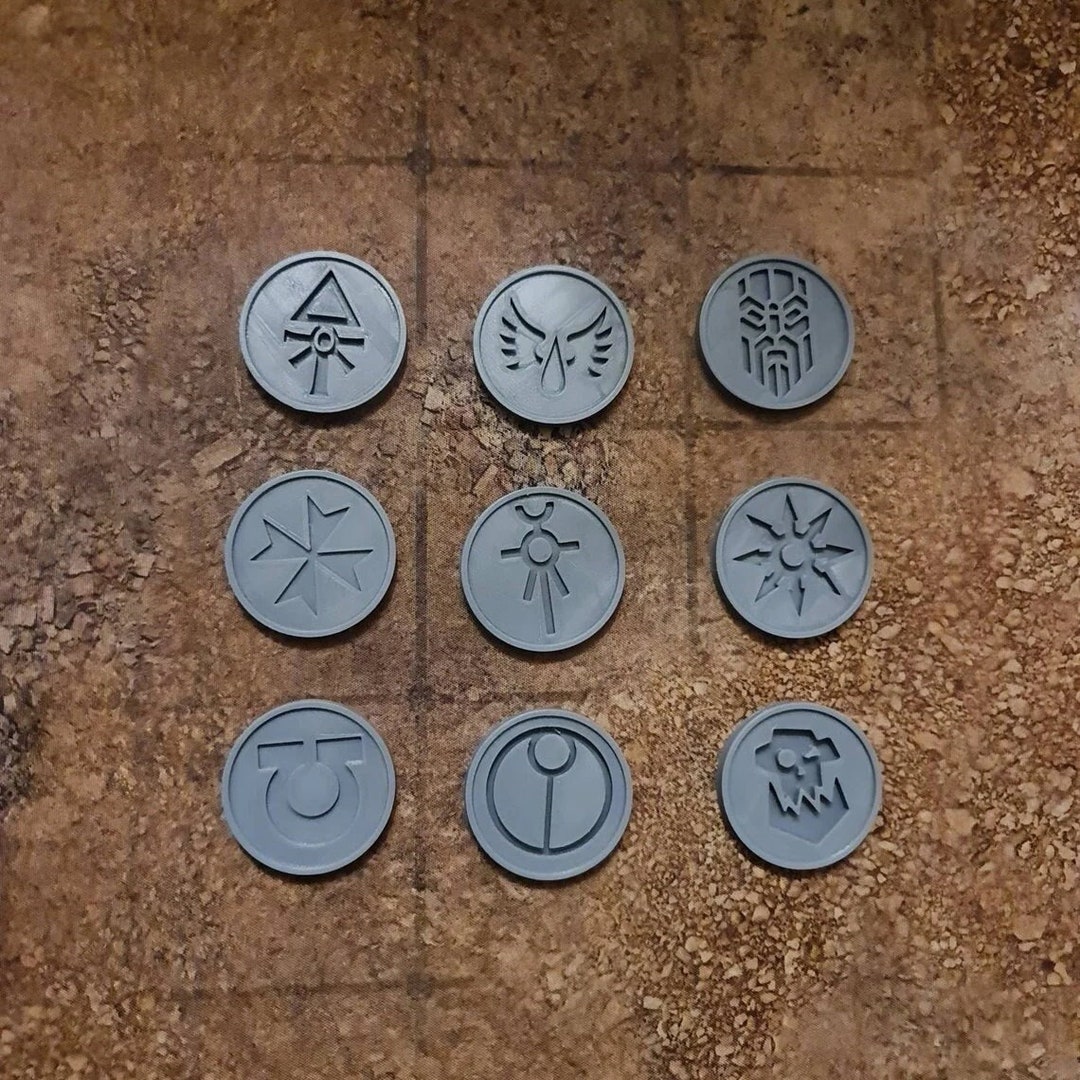 40k Command Point Tracker Objective Markers X 6 40mm Tokens Specific ...