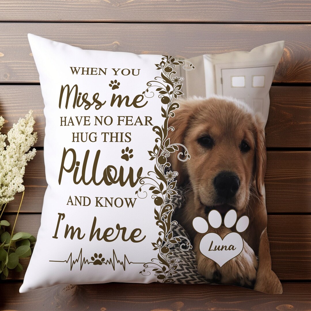 Pillow & Cover, Custom Pillow, Personalized Dog Pillow, Memorial Dog