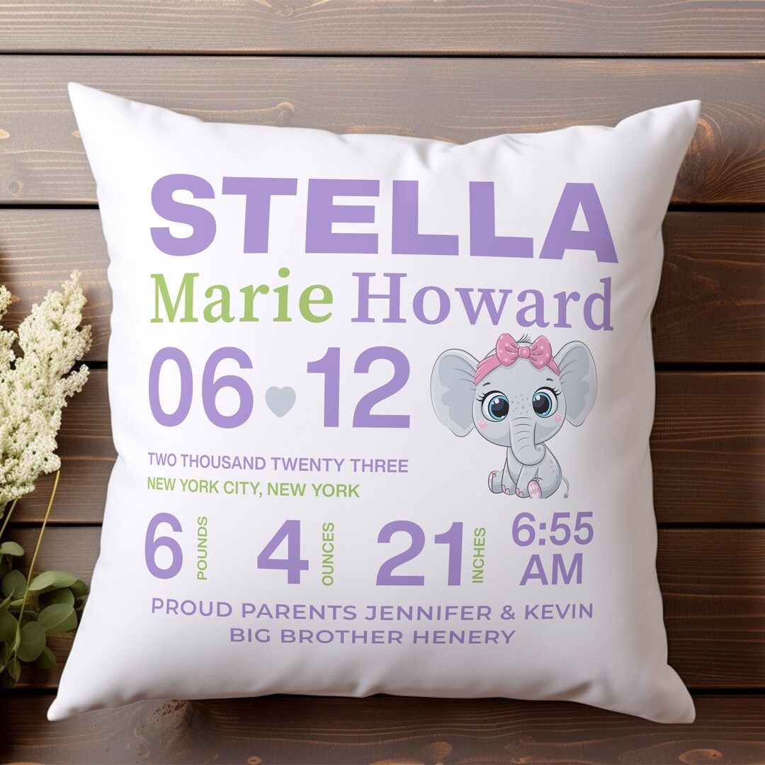Baby Announcement Pillow, Personalized Baby Name Pillow, Personalized