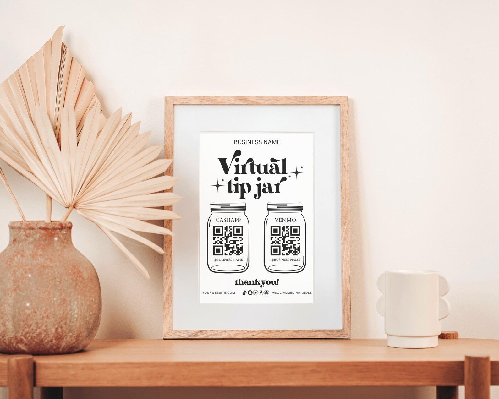 Printable Virtual Tip Jar Venmo Tip Jar Sign Cashapp Payment Etsy