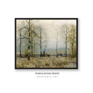 Forest Trees Landscape Vintage Oil Painting | DIGITAL DOWNLOADABLE ART | 320 | Printable Wall Art Decor | Rustic Antique Prints