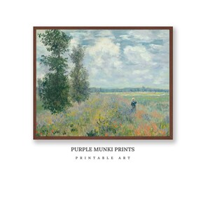 Poppy Fields Landscape Vintage Oil Painting - 1875 | DIGITAL DOWNLOAD PRINT | 176 | Printable Wall Art Decor