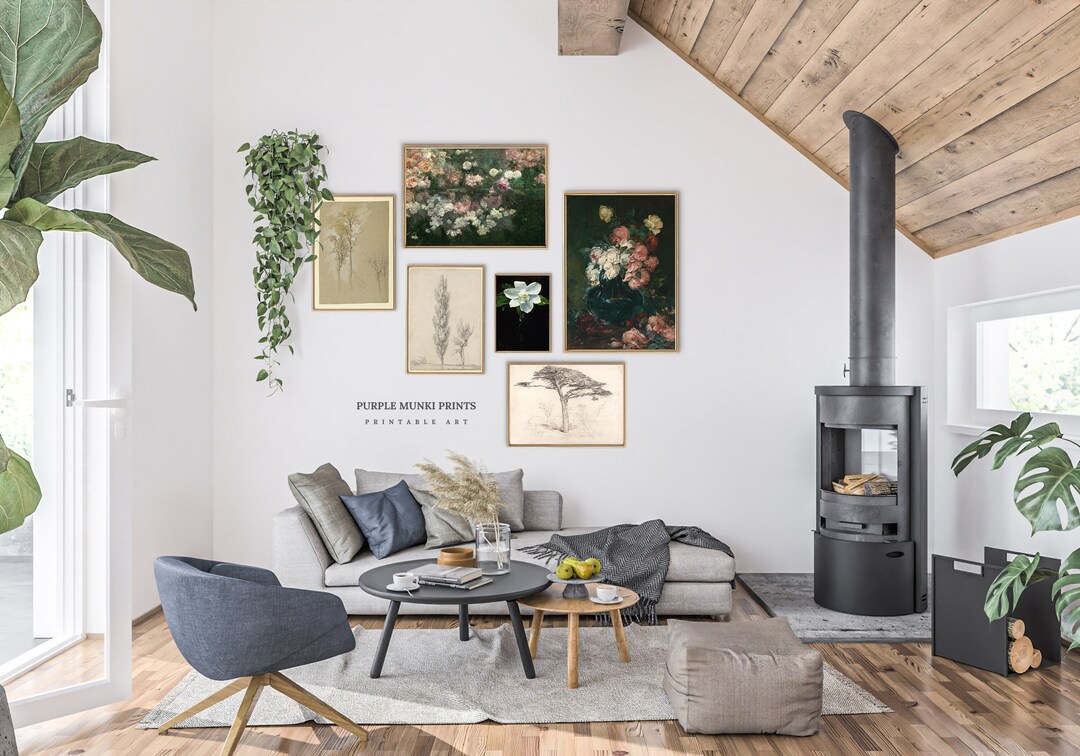 Printable Vintage Gallery Wall Art Set of Six | DIGITAL DOWNLOADABLE ...