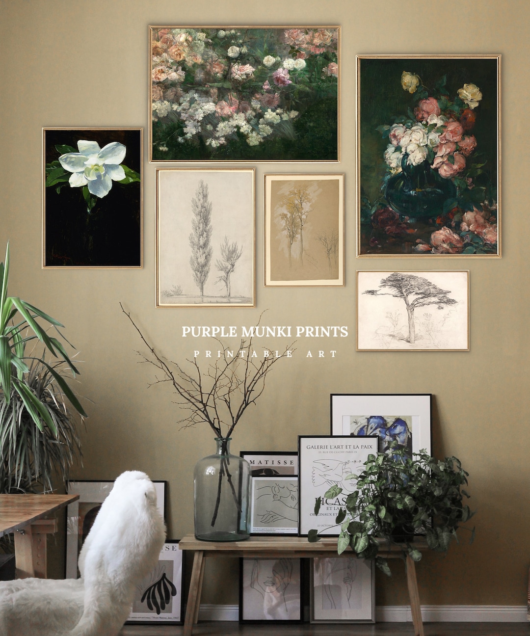 Vintage Gallery Wall Art Set of Six | DIGITAL DOWNLOADABLE SET ...