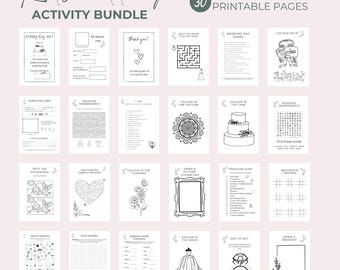 Kinderhochzeits-Tagebuch: 30 Ausmalbilder zum Ausdrucken (PDF-Download A4/2 pro Seite)