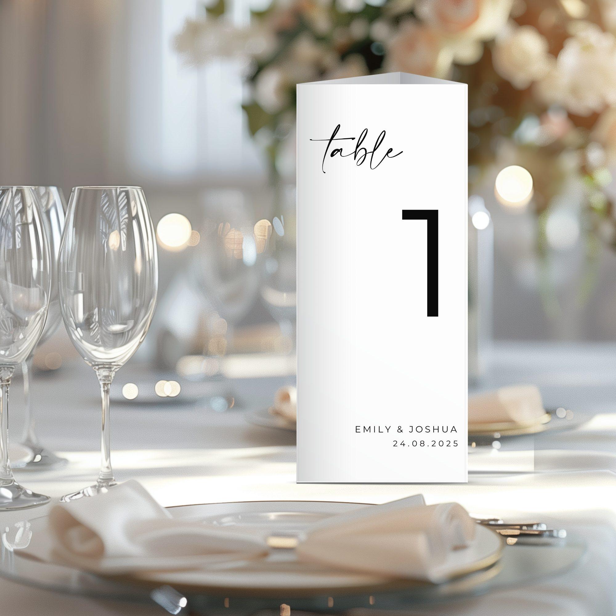 Wedding Table Number Template: Tri-fold Menu, QR Code Sign (canva File ...