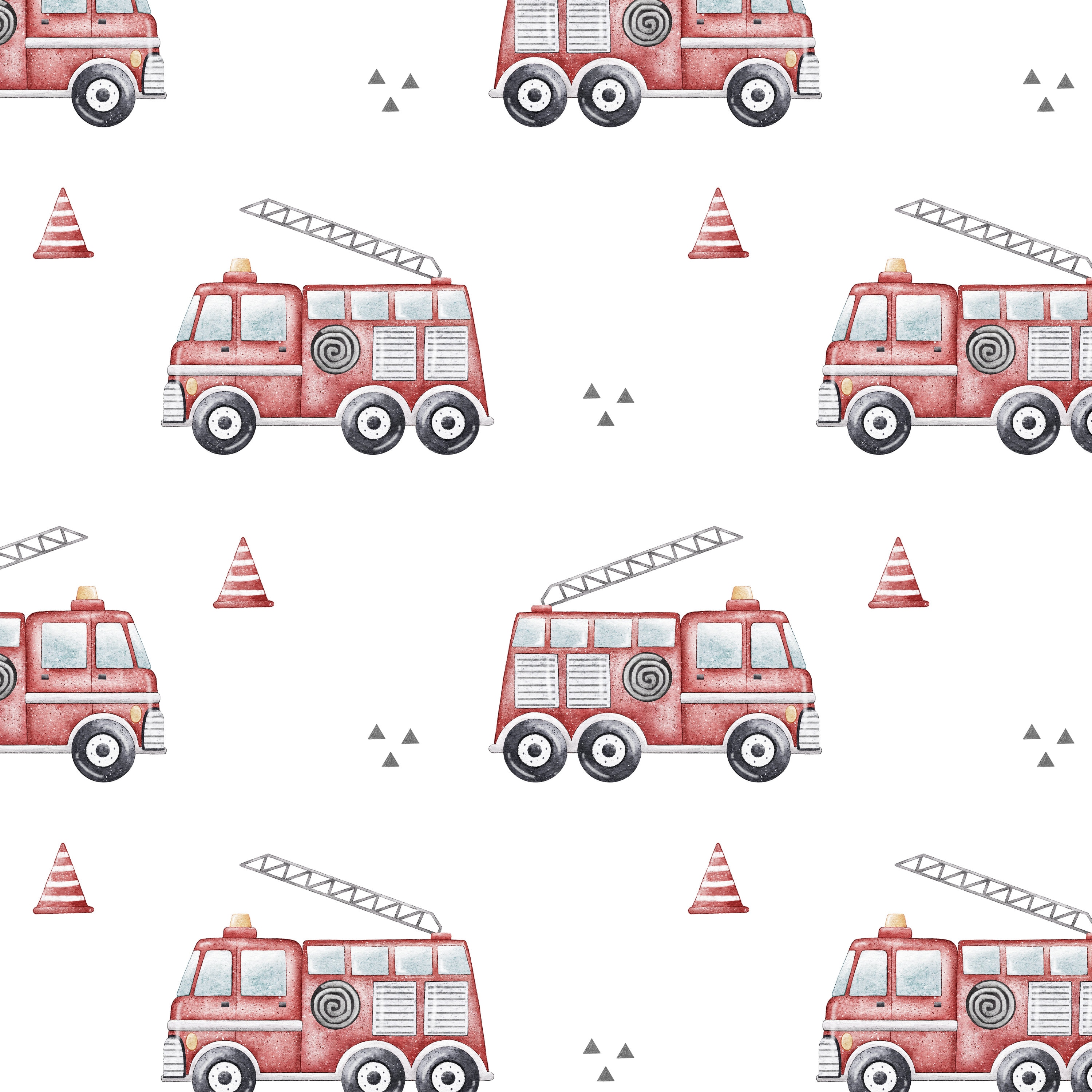 Fire Engine Pattern Material Fire Engine Seamless Pattern Digital Download, Fire Fabric Design ...
