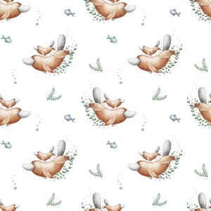 Platypus seamless pattern digital file, Australian Fabric Design, Baby Seamless Pattern, cute Seamless, Non-Exclusive, White background