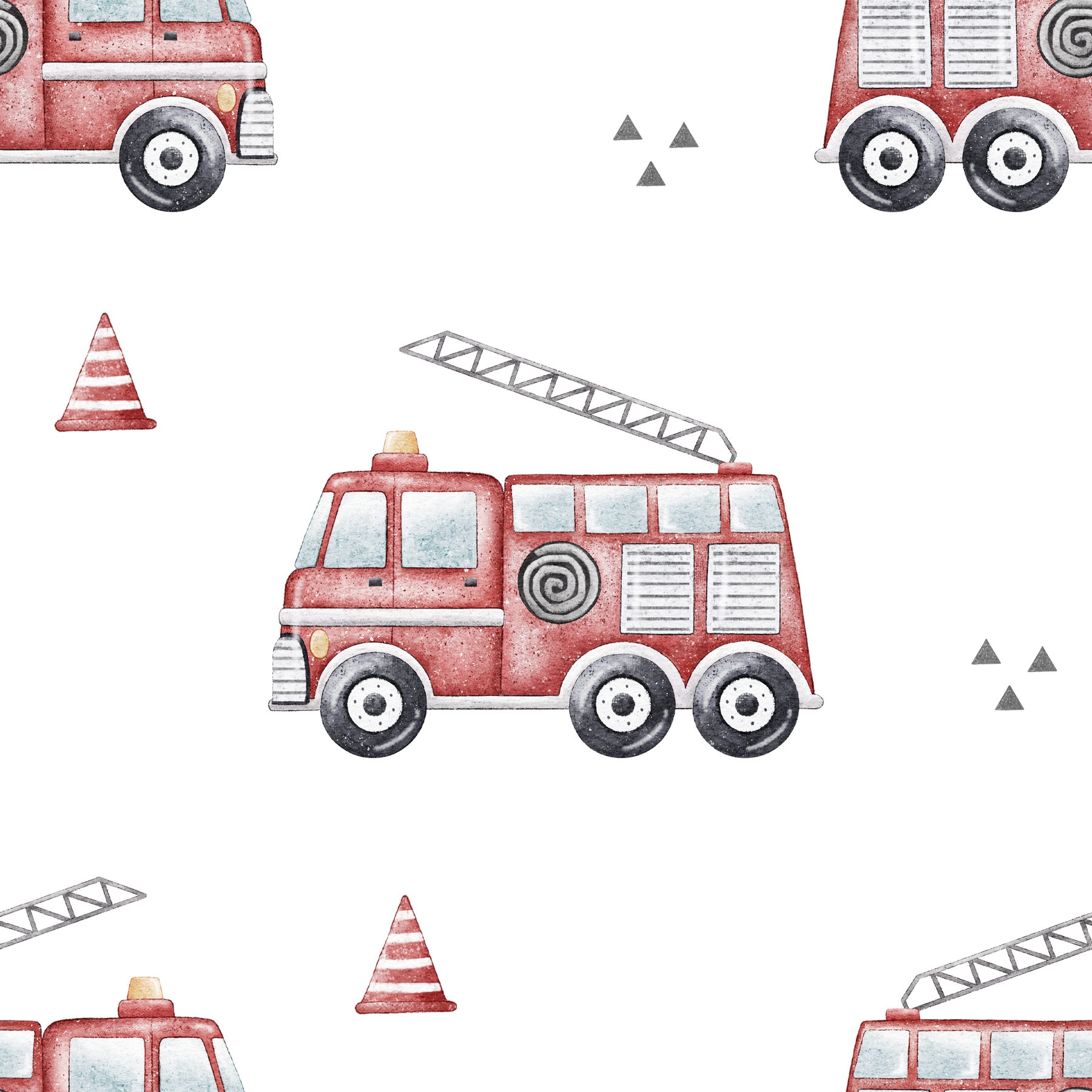 Fire Engine Pattern Material Fire Engine Seamless Pattern Digital Download, Fire Fabric Design ...