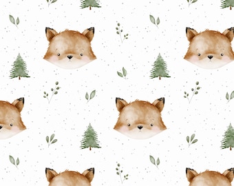 Fox seamless pattern digital file repeat, Cute Fabric Design, Baby Seamless Pattern, Non-Exclusive, white dot background