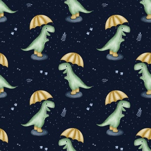 Dinosaur seamless pattern, T rex Fabric Design, Baby Seamless Pattern, Children&#39;s Seamless, Non-Exclusive, Navy background