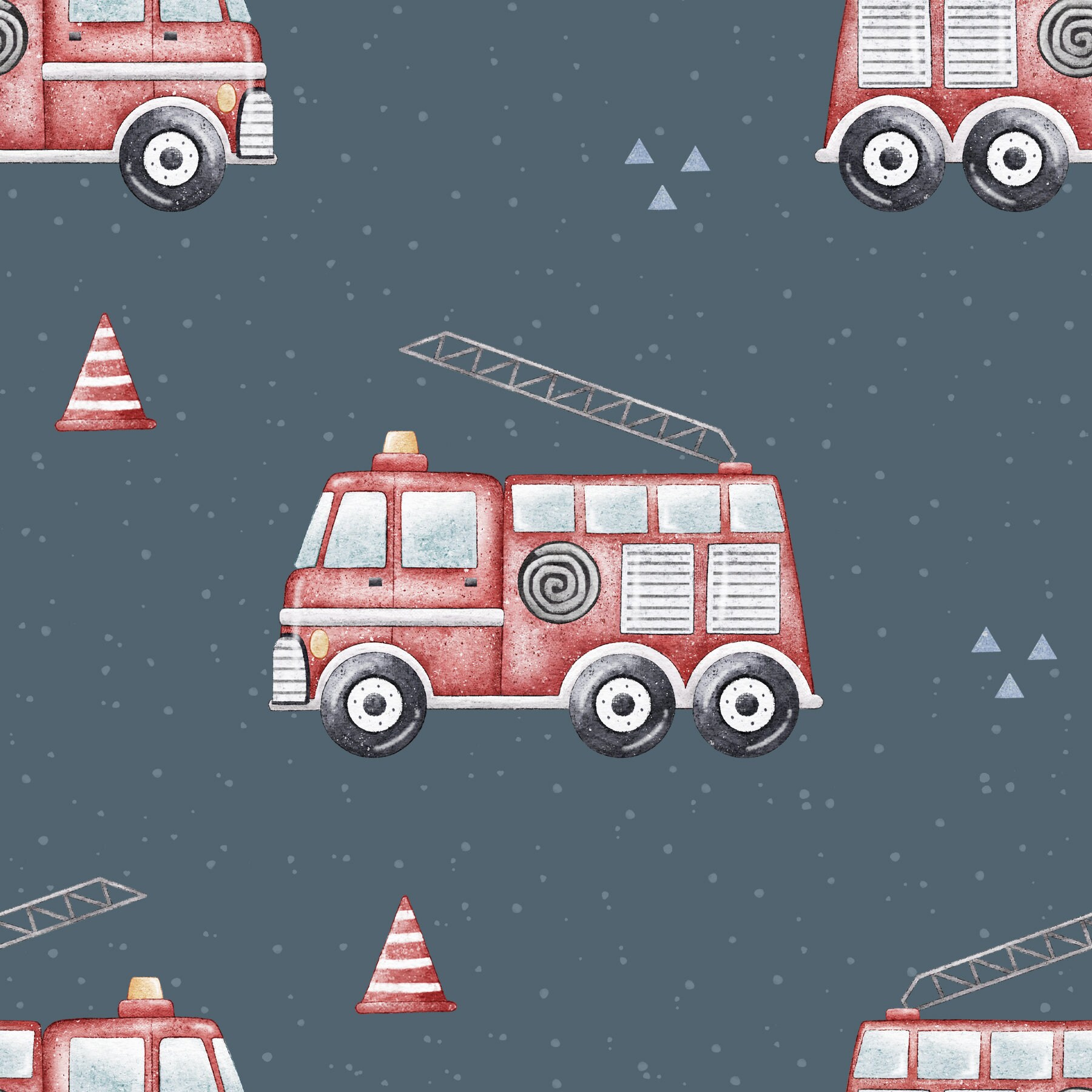 Fire Engine Seamless Pattern Digital Download, Fire Fabric Design ...