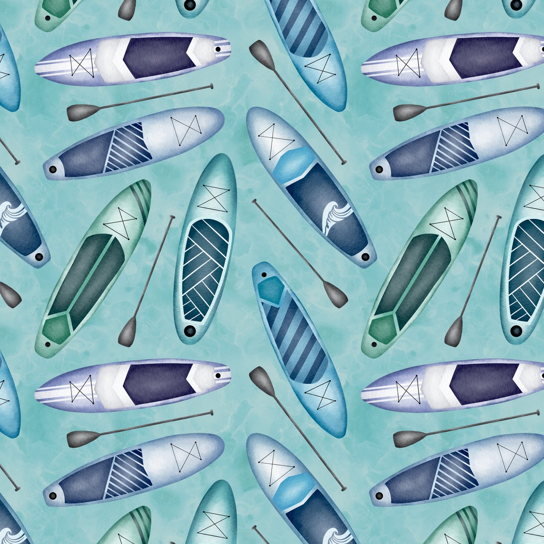 Paddle Pattern Vector Paddleboard Seamless Pattern Digital File, Paddle Board Design ...