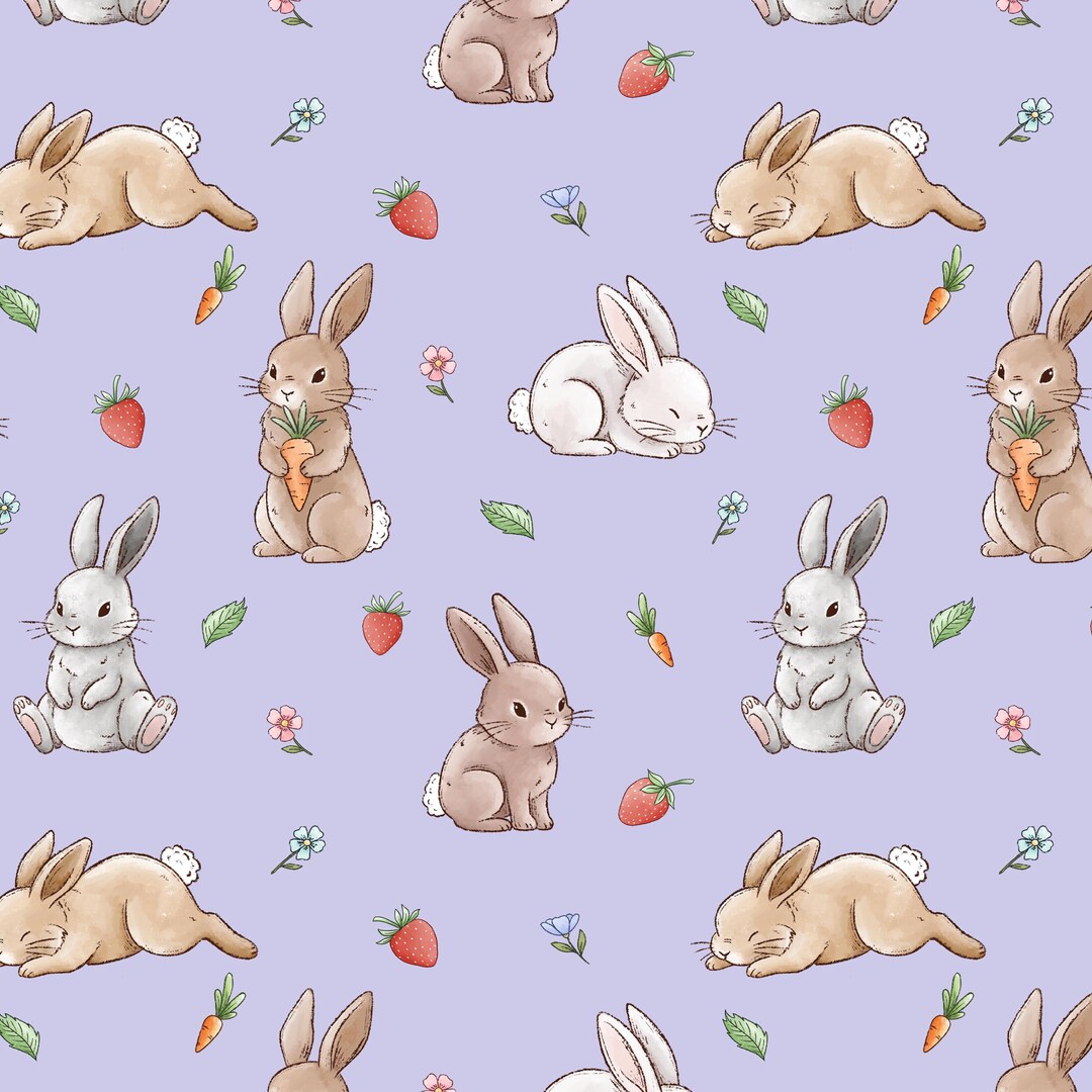 Bunny Seamless Pattern Digital Download, Spring Rabbit Non-exclusive ...