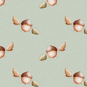 Herbst Eichel Muster, digitale Datei, Herbst Stoffdesign, Baby Muster, nicht exklusiv, Salbei grün splat Hintergrund