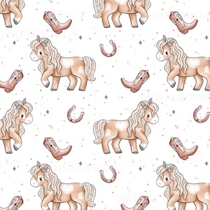 Western pony Muster-Datei, Cartoon Pferd Stoff-Design, Baby Muster, nicht-exklusiv, weisser Hintergrund