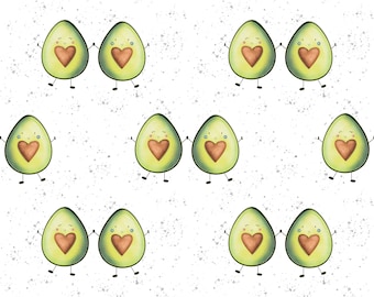 Avocado seamless pattern digital file, Fruit Fabric Design, Baby Seamless Pattern, Children's, Non-Exclusive, White splat background