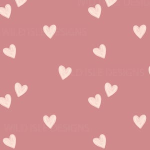 Śliczny wzór serduszek w bezszwowym pliku, powtarzający się wzór tkaniny, walentynkowy, nieekskluzywny, różowe tło